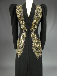 An Elsa Schiaparelli Woolen Embroidered Couture Evening Coat - France Circa 1939