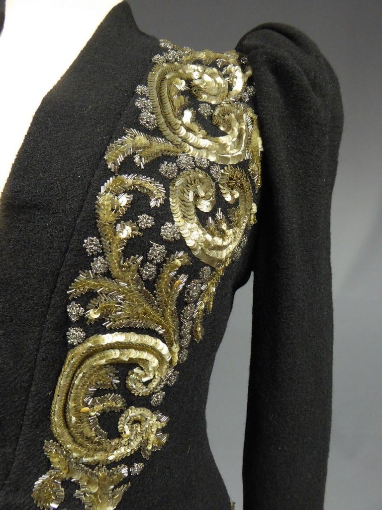 Women's An Elsa Schiaparelli Woolen Embroidered Couture Evening Coat - France Circa 1939 For Sale