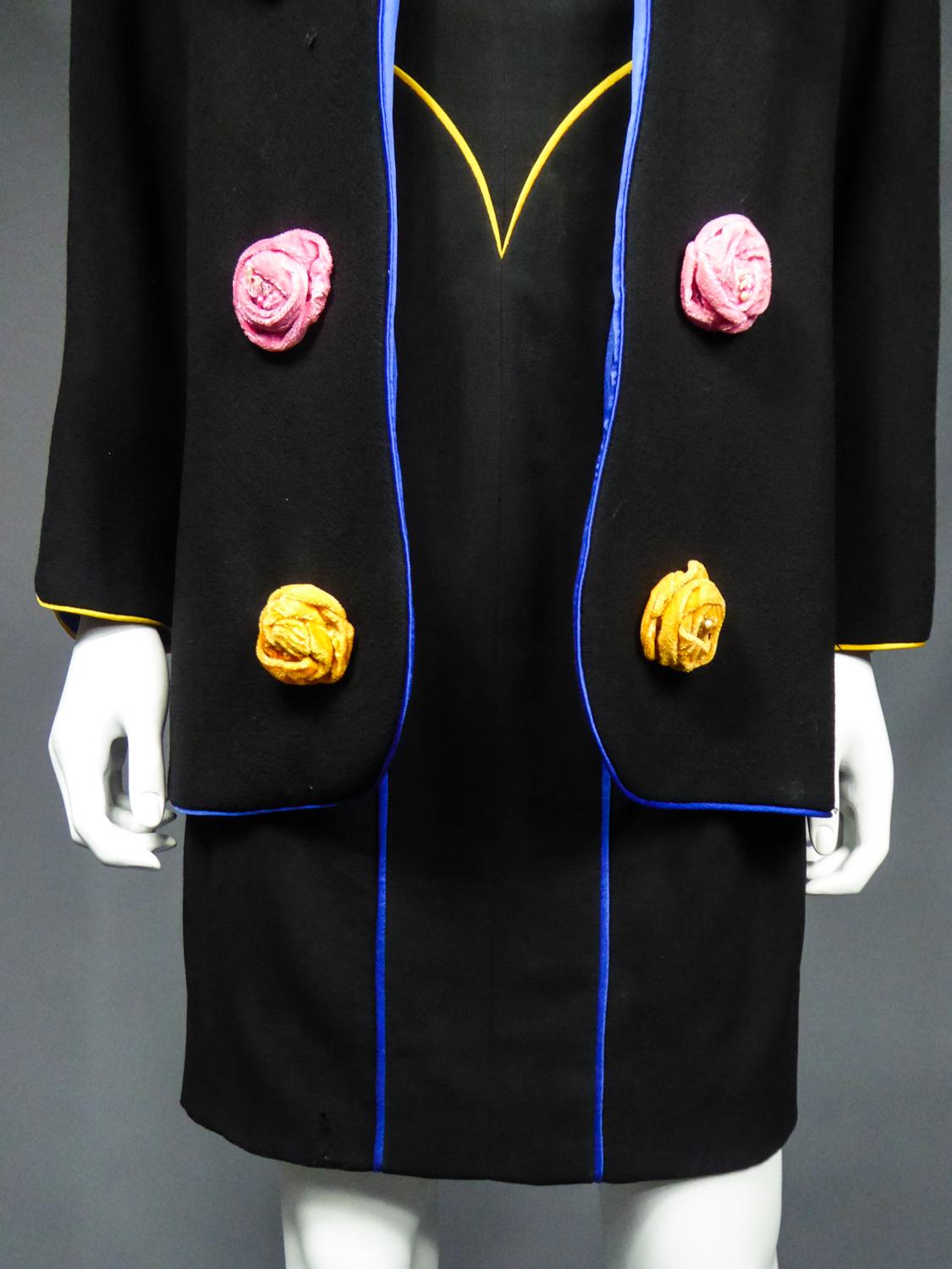 Black An Emanuel Ungaro French Couture Dress and Jacket Set Collection 1991-1992 For Sale