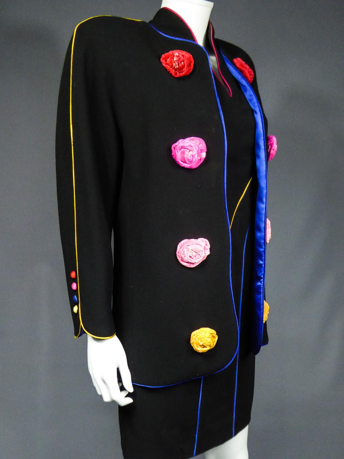An Emanuel Ungaro French Couture Dress and Jacket Set Collection 1991-1992 In Good Condition For Sale In Toulon, FR