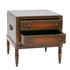 Embossed Leather Chest on Stand