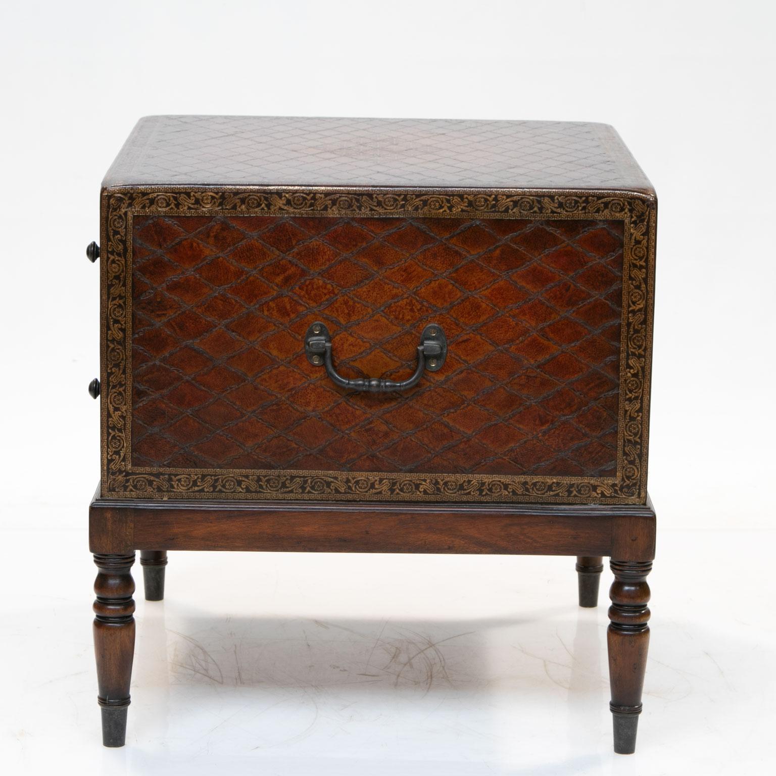 Embossed Leather Chest on Stand 1