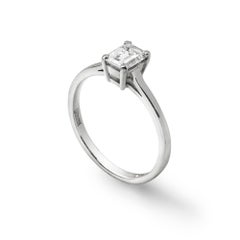 Emerald-Cut Solitaire Single Stone Diamond Ring
