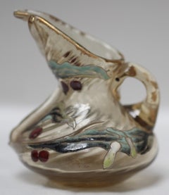 Emile Gallé Miniature Acid-Etched and Enameled Jug