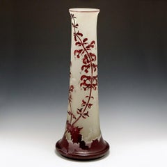 An Emile Galle Twenty Four Inch Cameo Glass Floor Vase c1900