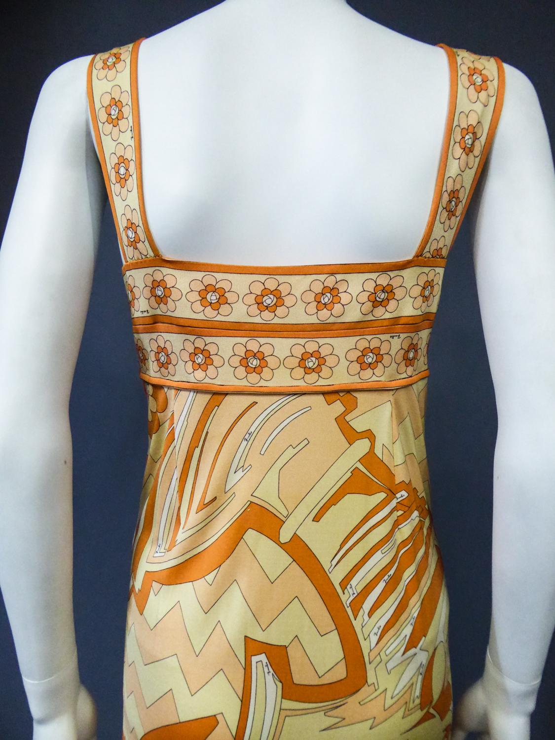 Emilio Pucci - Ensemble robe et gilet en jersey imprimé, circa 1960/1970 en vente 10