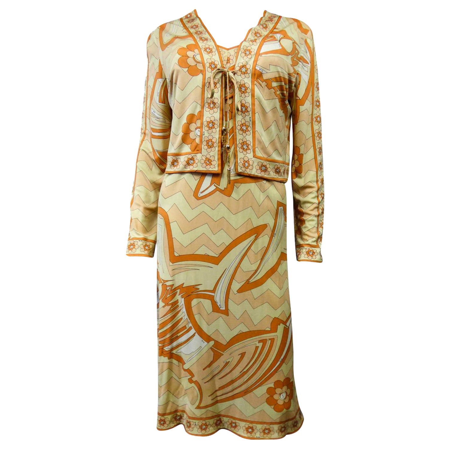 An Emilio Pucci Dress and Vest Set in Printed Jersey Circa 1960/1970