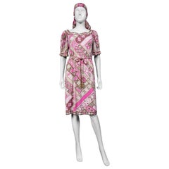 Vintage An Emilio Pucci Psychedelic Dress and Bandana- Italy Circa 1970