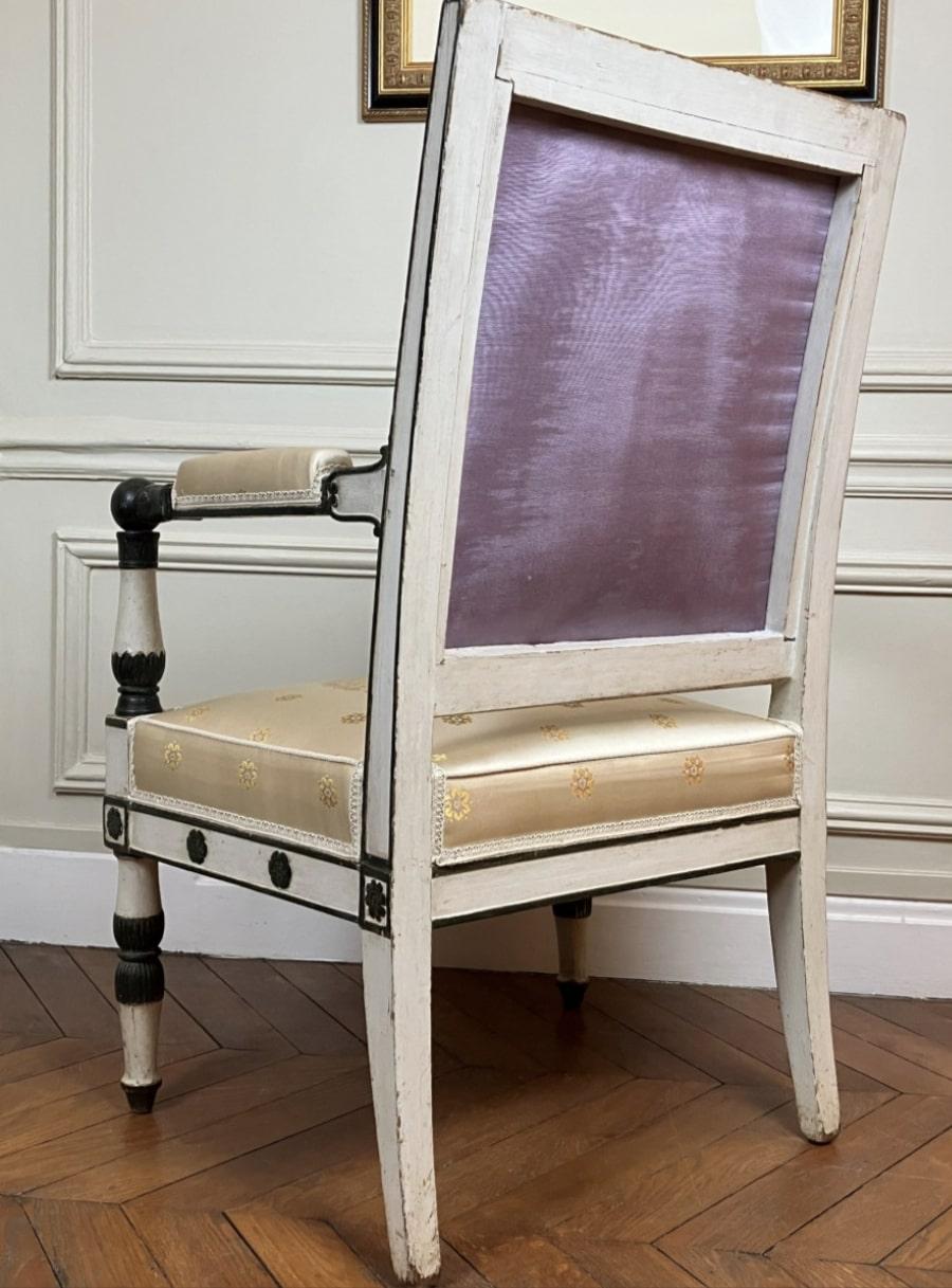 Beech An Empire armchair from the Château de Rambouillet For Sale