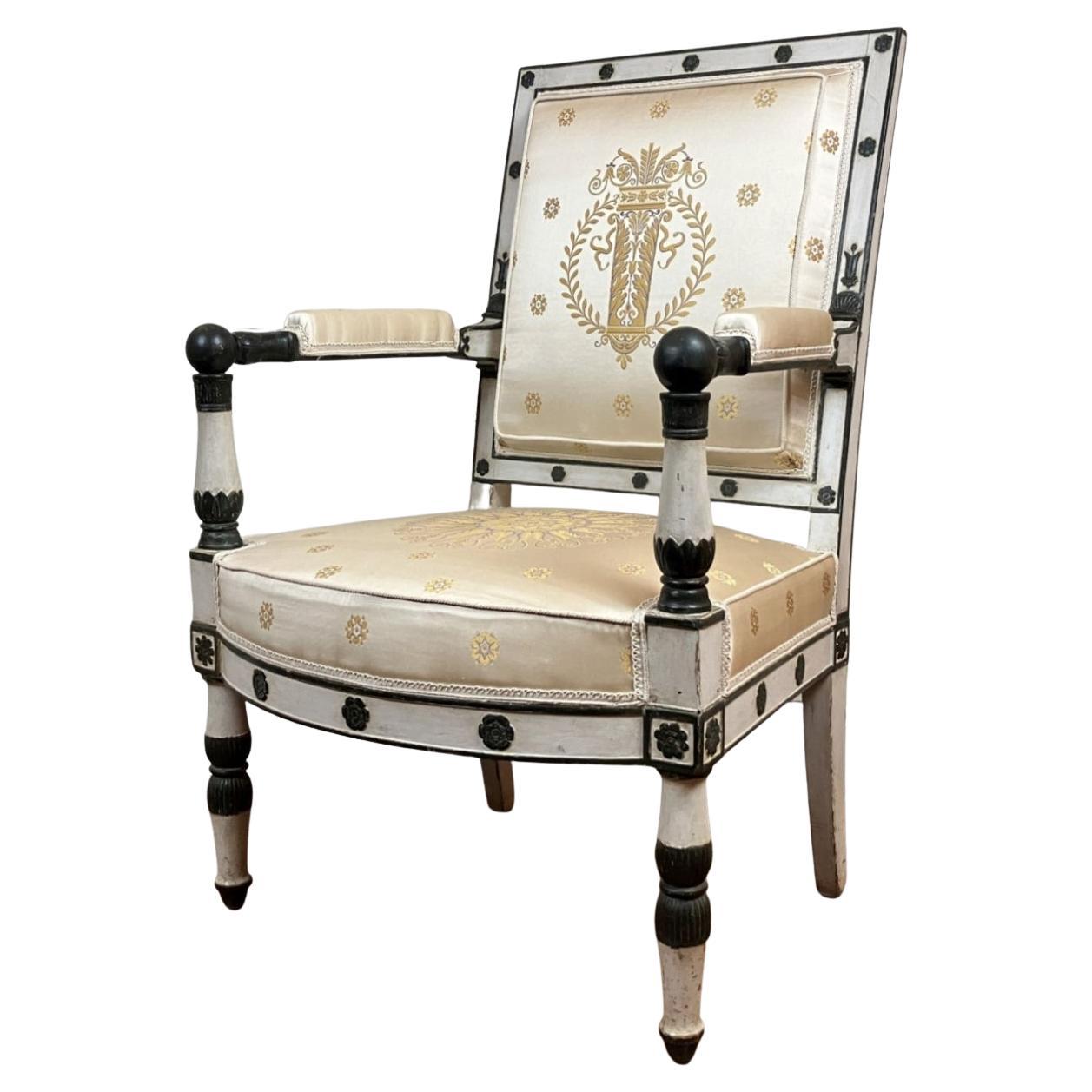 An Empire armchair from the Château de Rambouillet For Sale