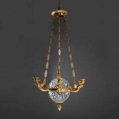 An Empire c. 1810 gilt bronze and crystal chandelier attributed to Ravrio, Paris