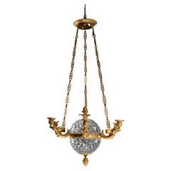 Antique An Empire c. 1810 gilt bronze and crystal chandelier attributed to Ravrio, Paris