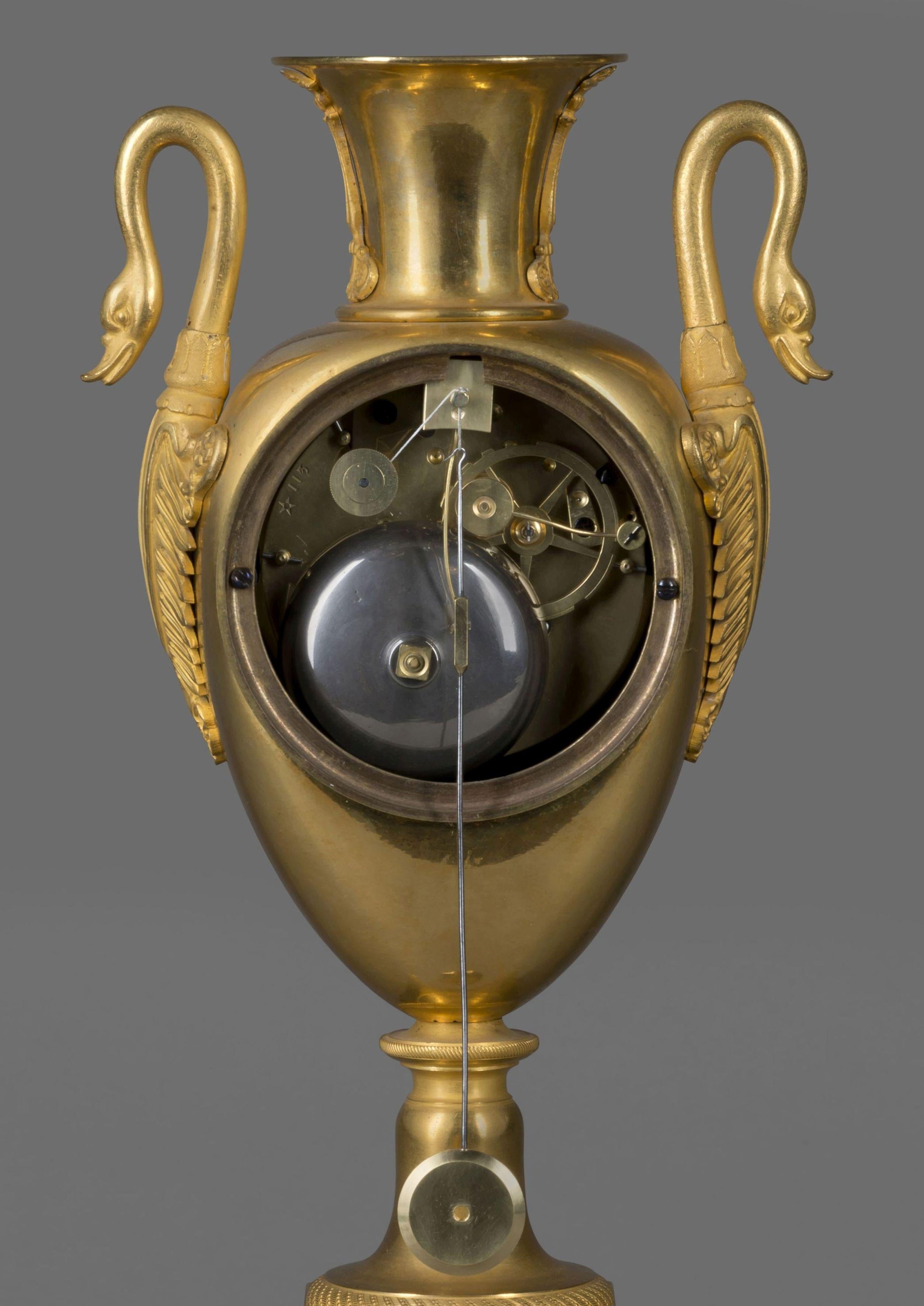 French Empire Clock in the Form of a Classical Urn, by Maison Lepautre, circa 1825 For Sale