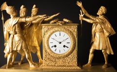 Empire Gilt and Patinated Bronze Mantel Clock