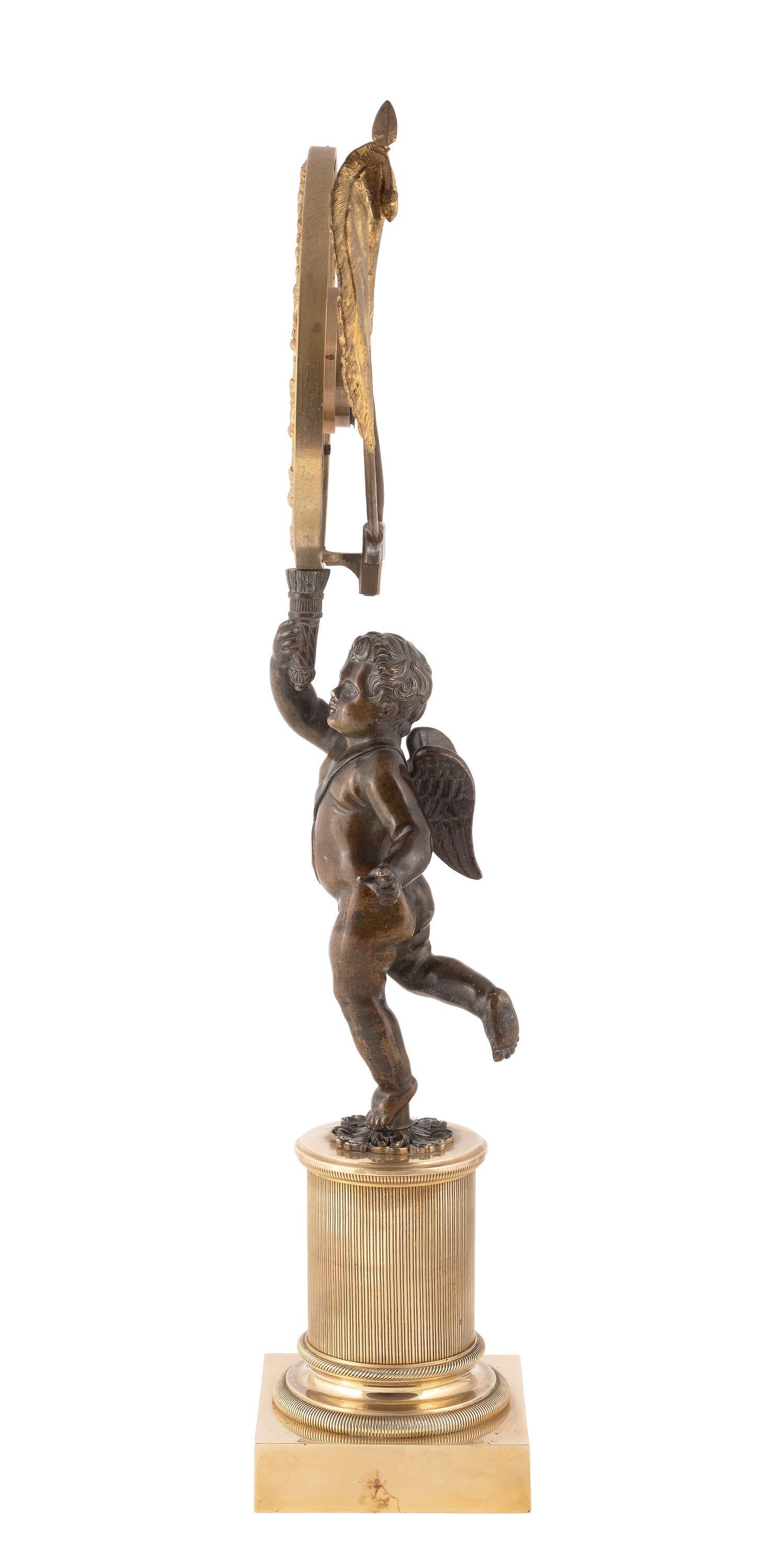 French An Empire Gilt Bronze Mantel Clock First Quarter 19th Century For Sale