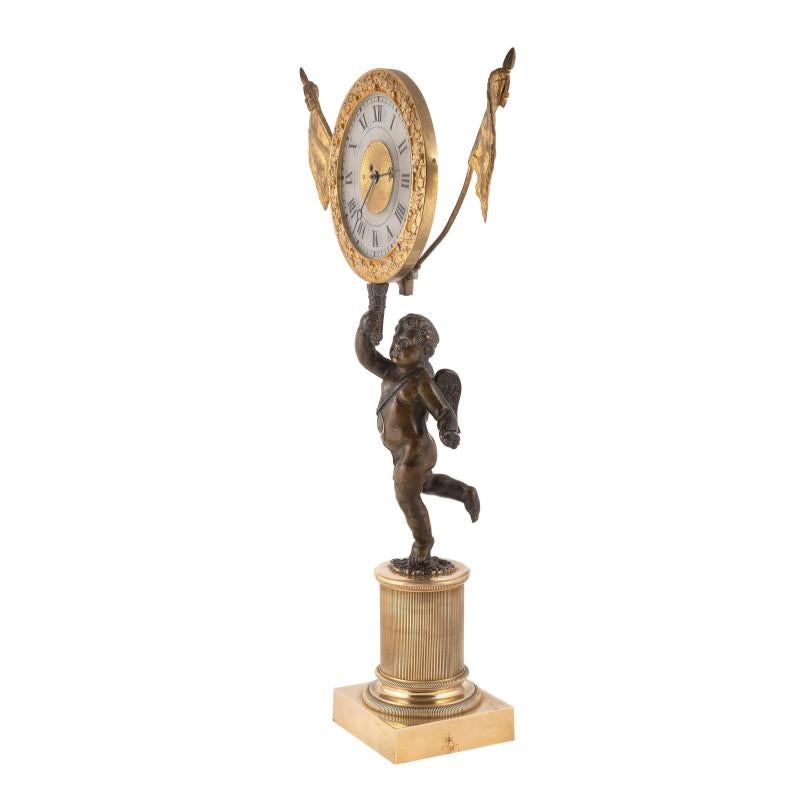 Baroque An Empire Gilt Bronze Mantel Clock First Quarter 19th Century en vente