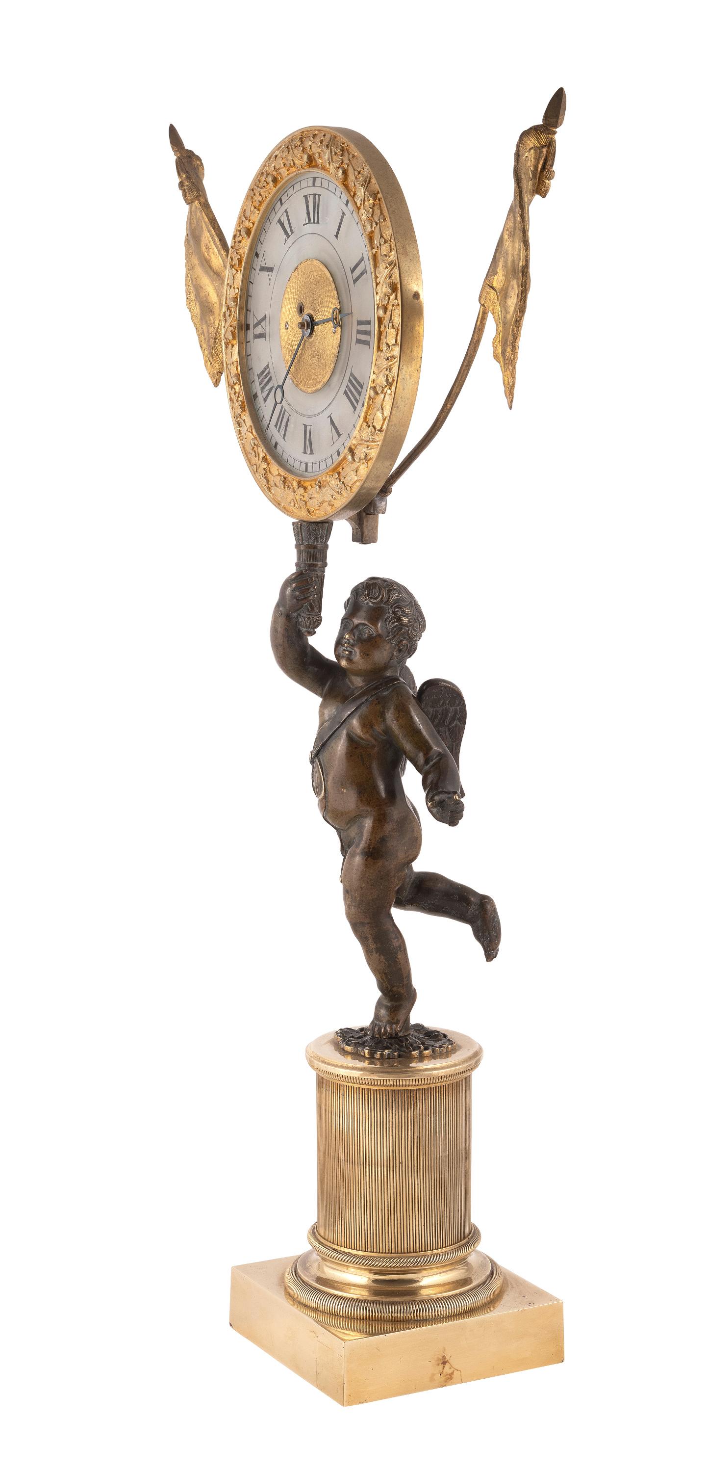 Cast An Empire Gilt Bronze Mantel Clock First Quarter 19th Century For Sale