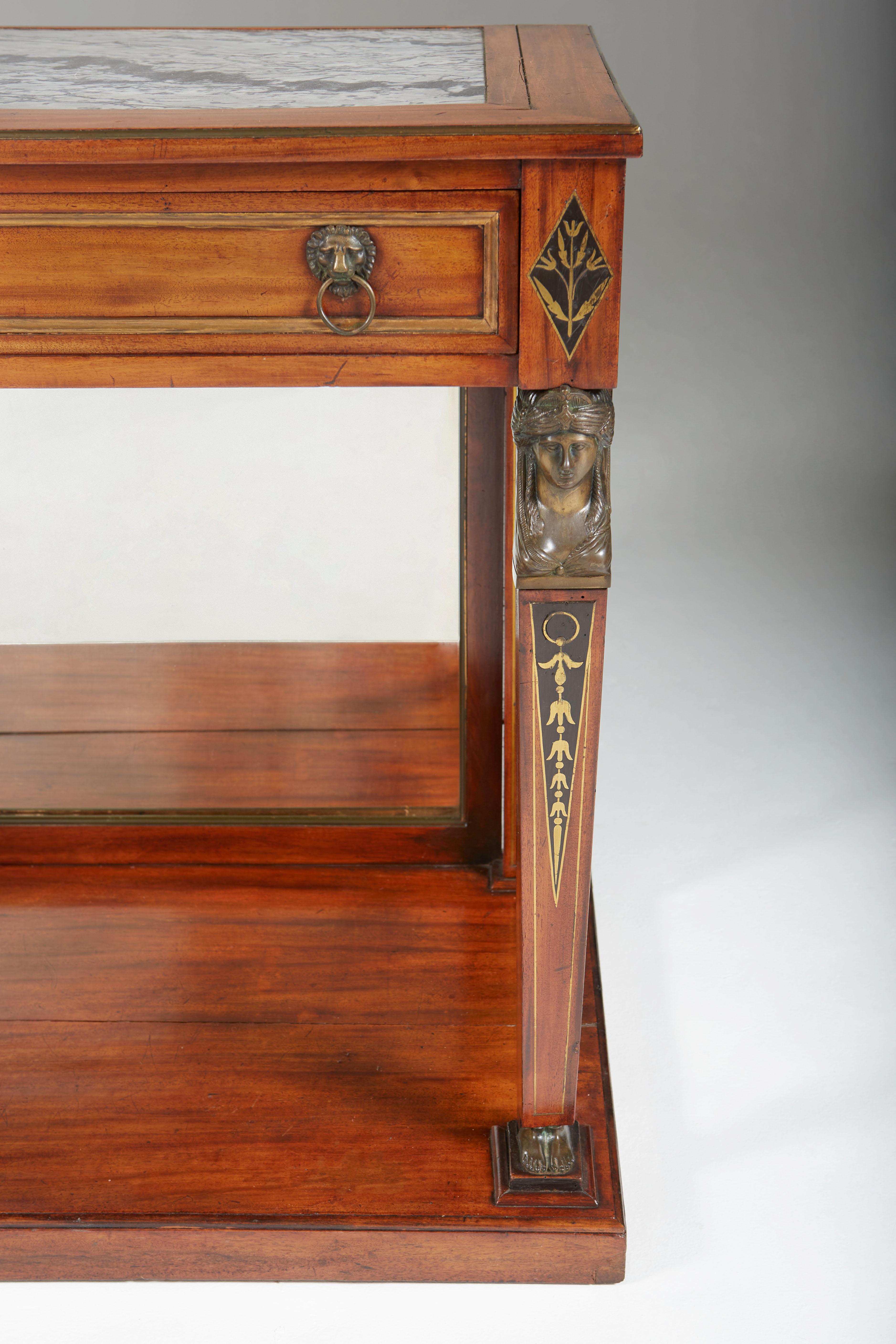 small mahogany console table