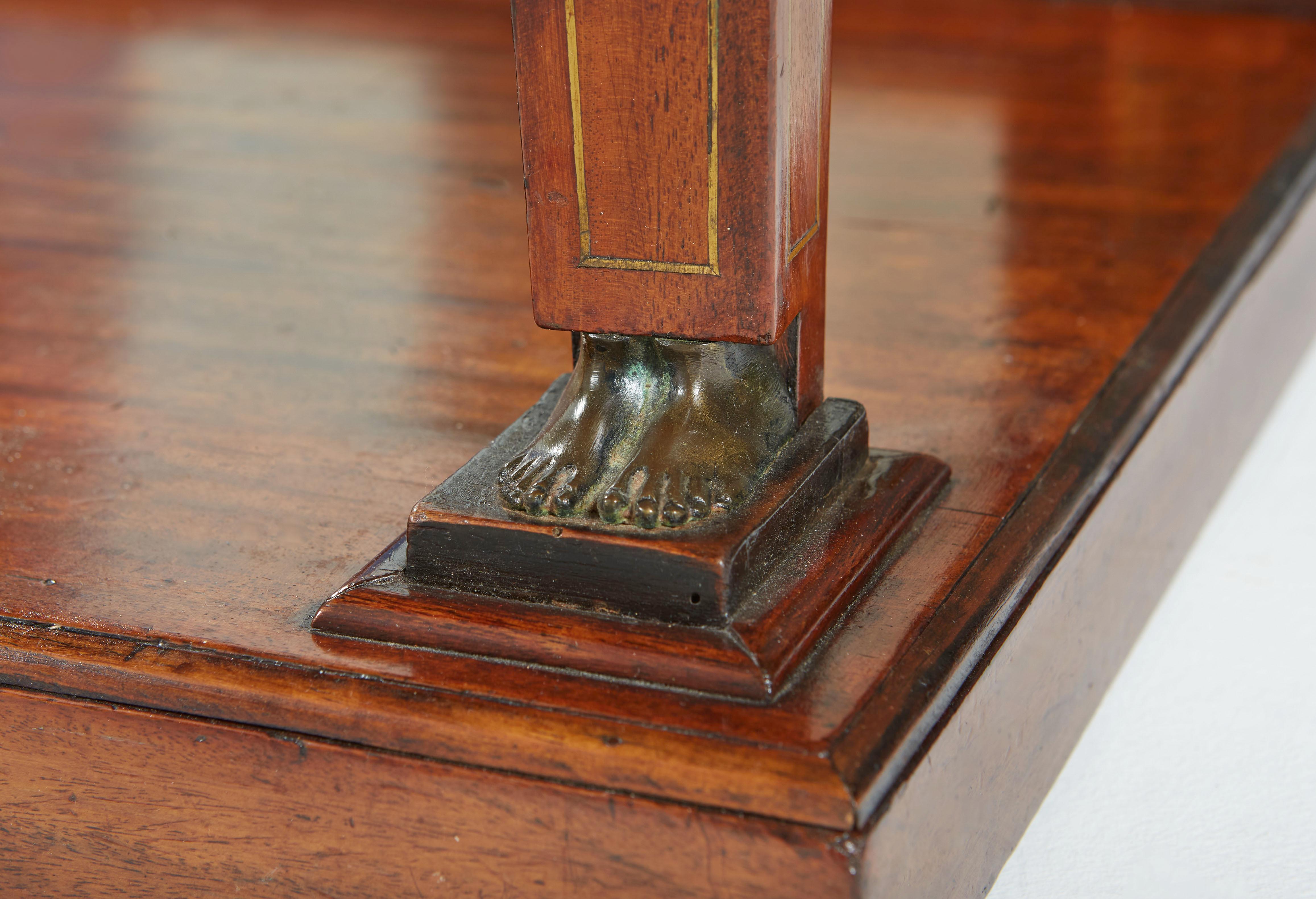 Empire Mahogany Console Table of Small Proportions with Grey Marble Top 2