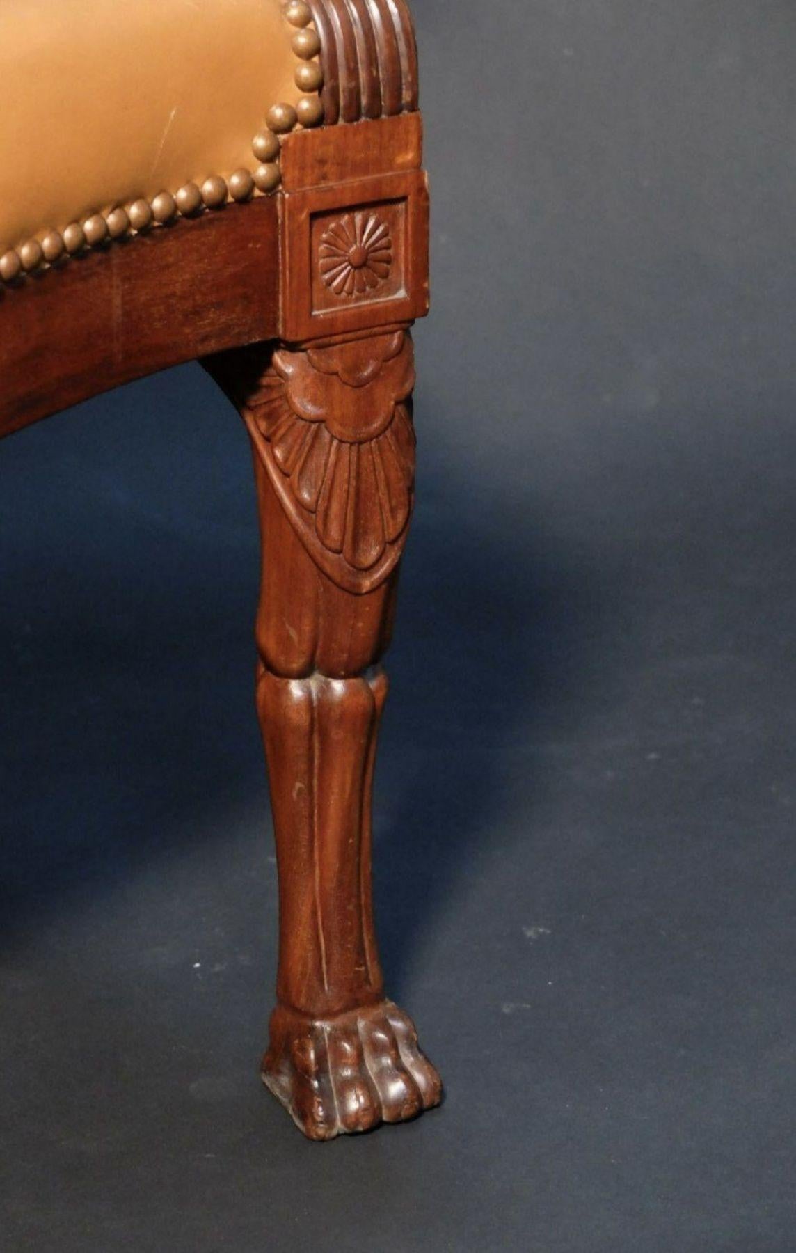 Empire Mahogany Desk Chair, Early 19th Century For Sale 2