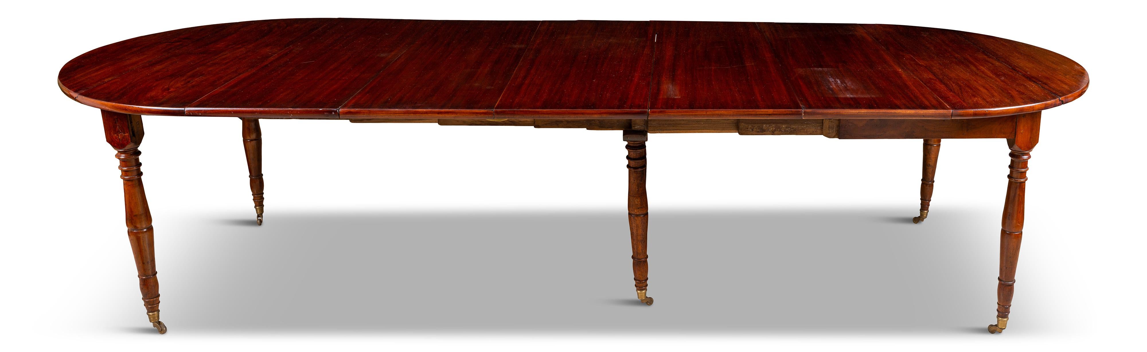 French Empire Mahogany Extension Dining Table