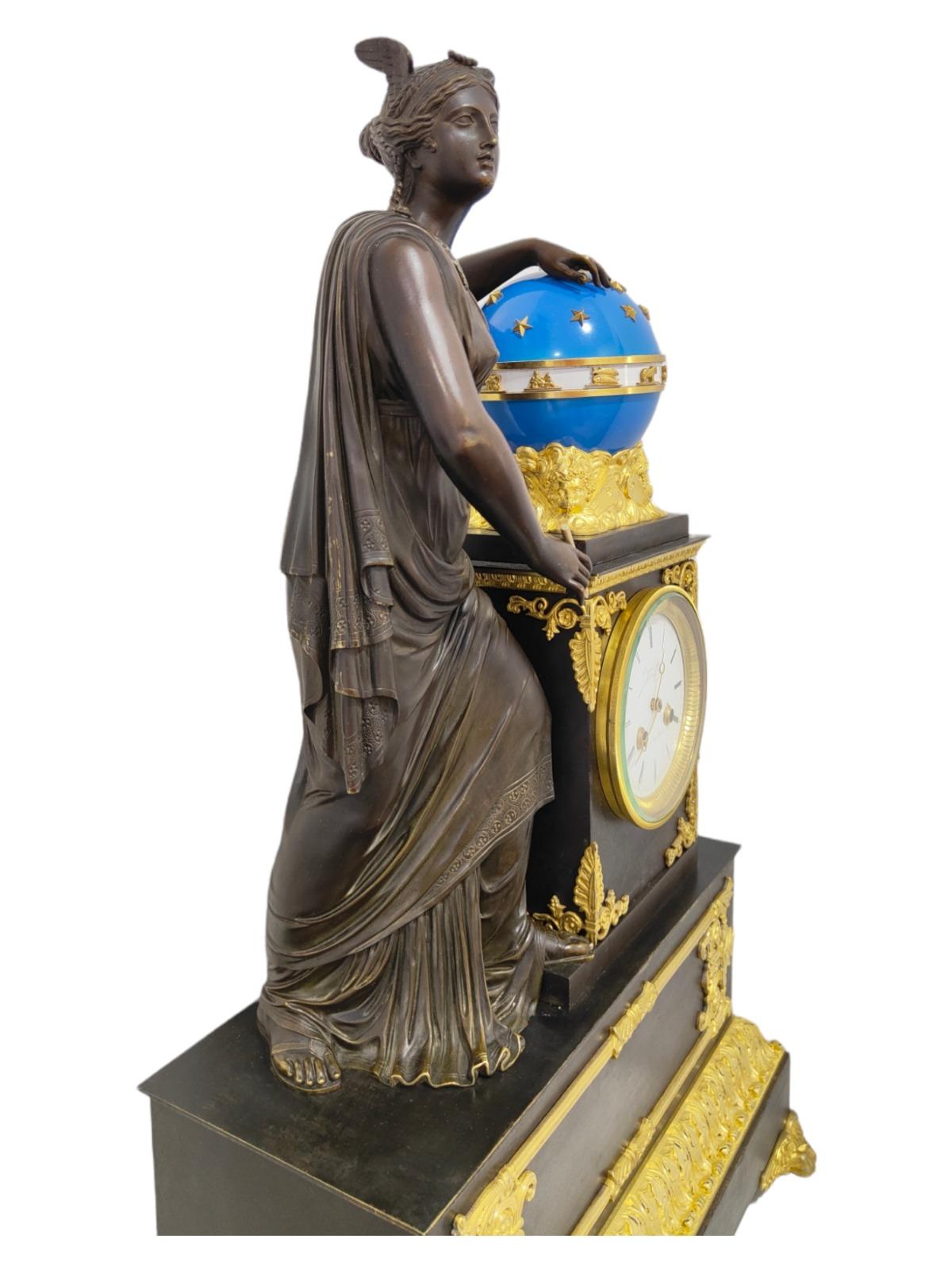 Empire Empire-Kaminuhr von H.Robert-Horloger De La Reine, Paris, um 1820 im Angebot 6