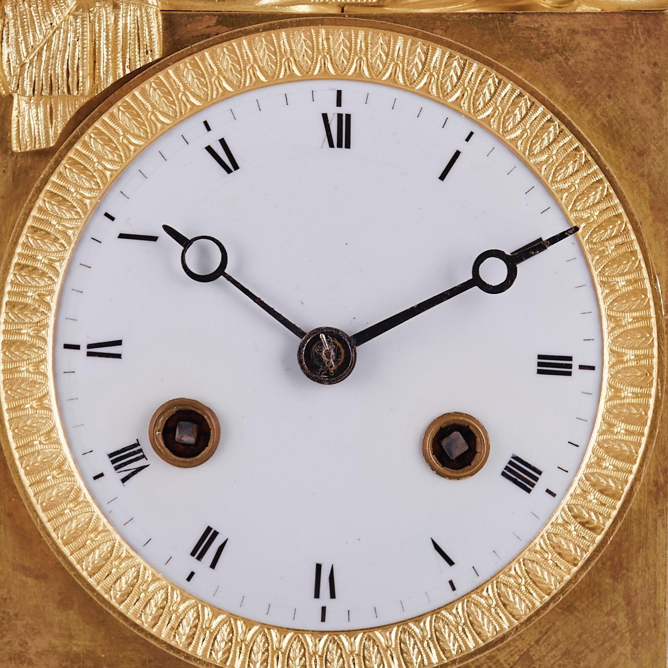 Empire Ormolu 19th Century Mantel Clock 8