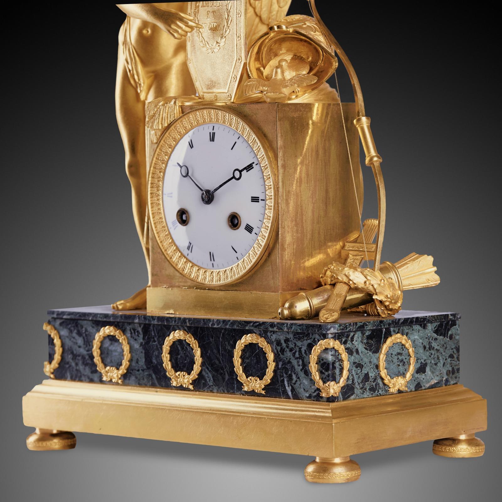 French Empire Ormolu 19th Century Mantel Clock