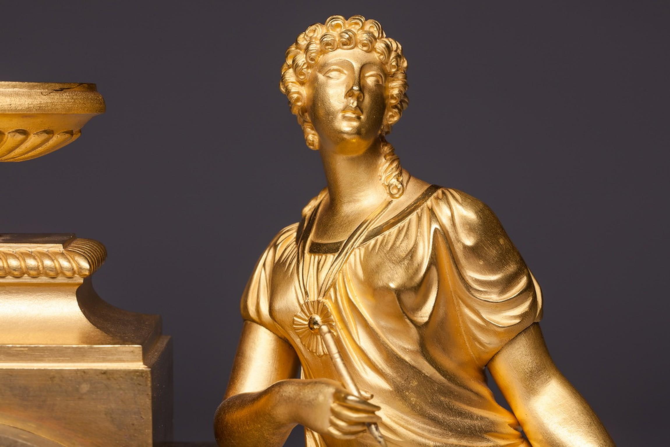 Empire Ormolu Mantel Clock by André-Antoine Ravrio 1