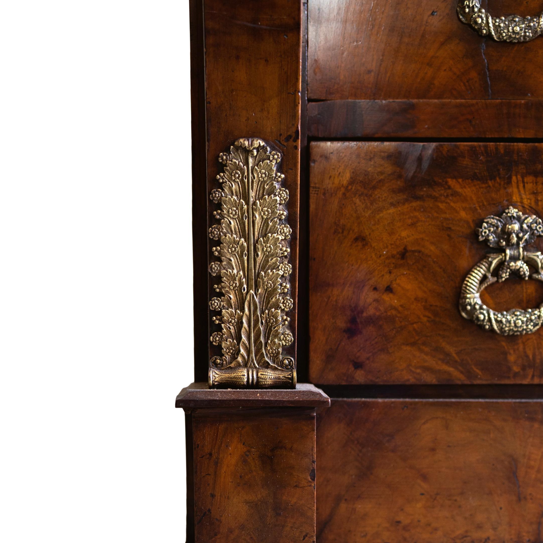 An Empire Ormolu-Mounted Mahogany Commode, Marble Top, French, ca. 1820 For Sale 4