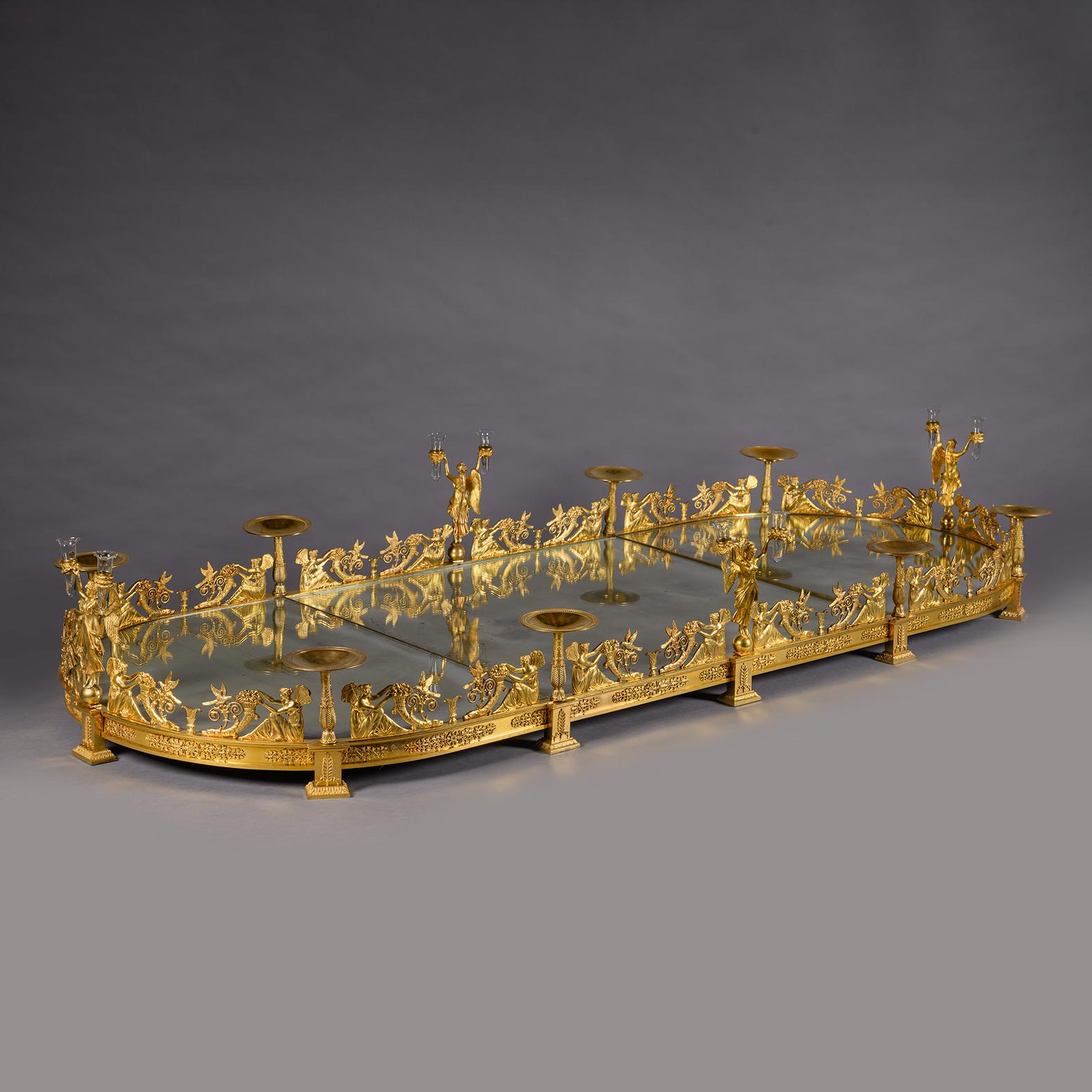 An Empire Period Gilt-Bronze Three-Piece Surtout de Table, Attributed to Denière For Sale 8