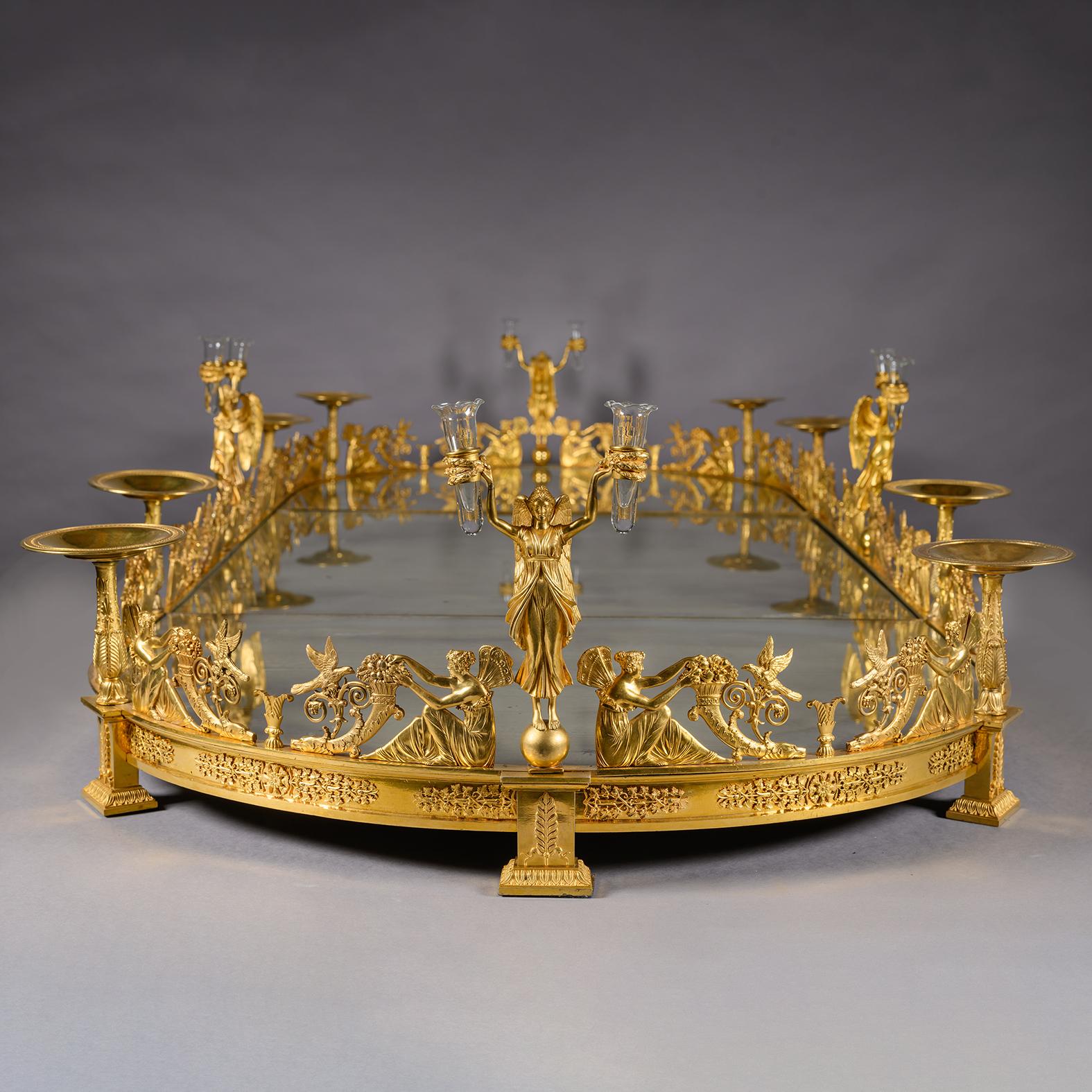 An Empire Period Gilt-Bronze Three-Piece Surtout de Table, Attributed to Denière For Sale 9