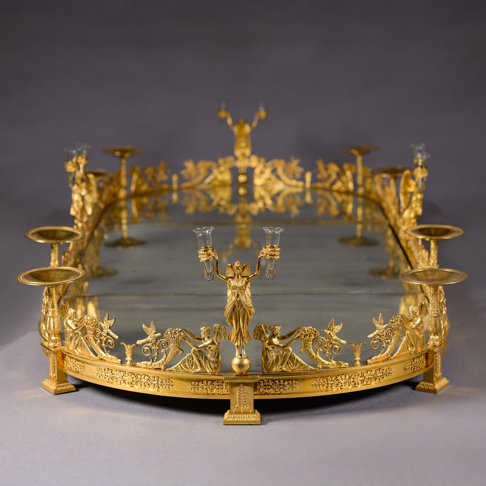 An Empire Period Gilt-Bronze Three-Piece Surtout de Table, Attributed to Denière For Sale 11