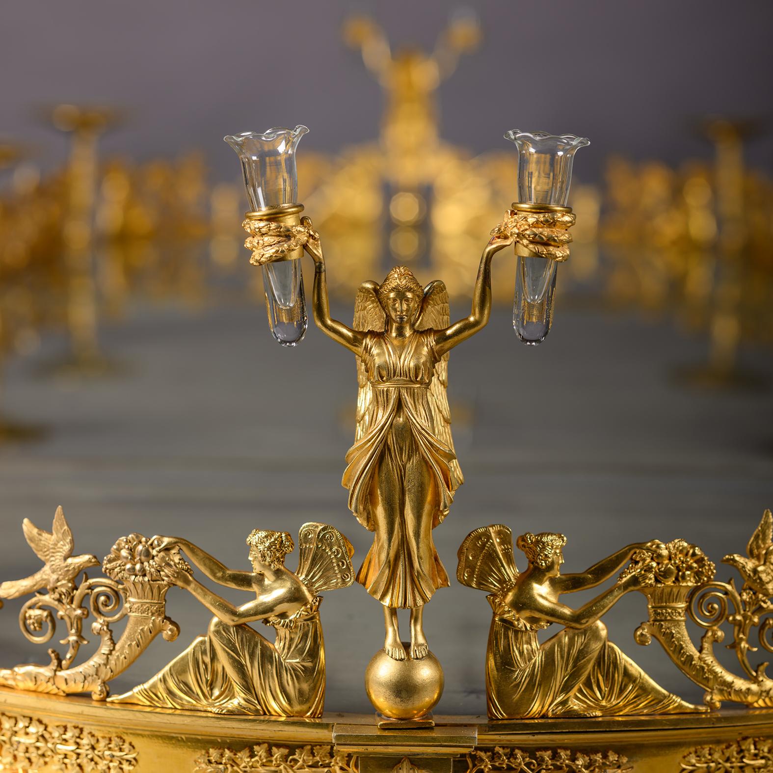 An Empire Period Gilt-Bronze Three-Piece Surtout de Table, Attributed to Denière For Sale 12