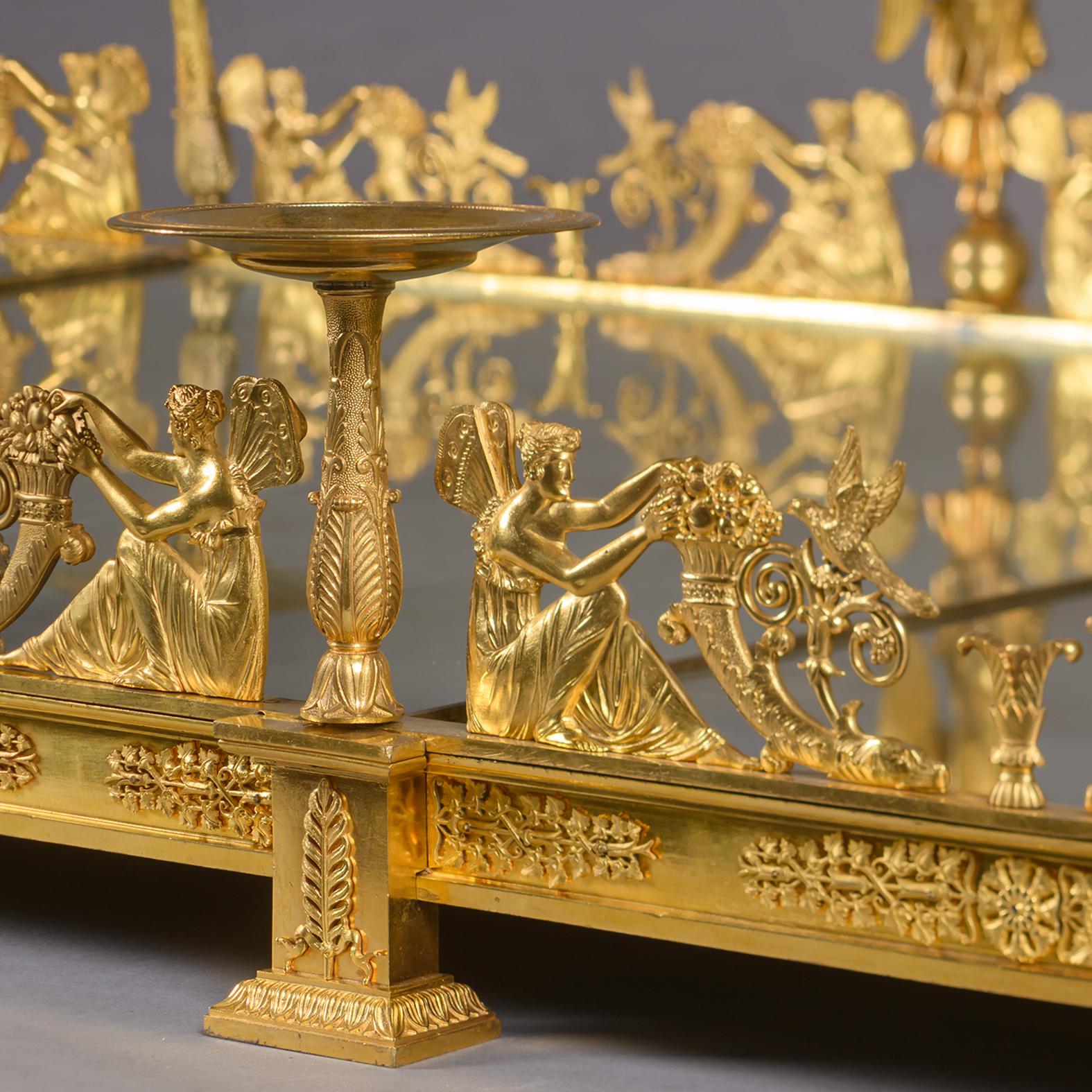 An Empire Period Gilt-Bronze Three-Piece Surtout de Table, Attributed to Denière For Sale 2