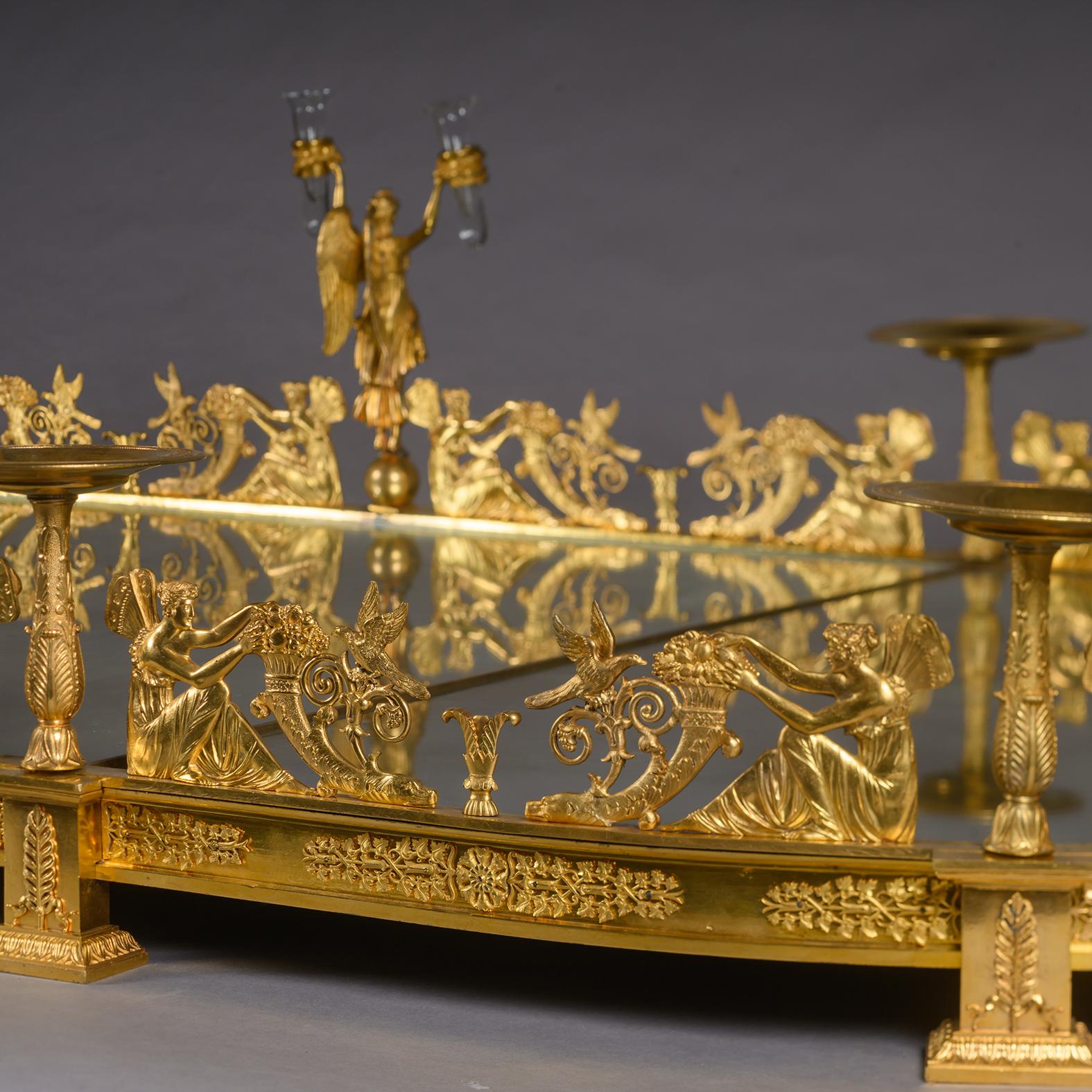 An Empire Period Gilt-Bronze Three-Piece Surtout de Table, Attributed to Denière For Sale 3