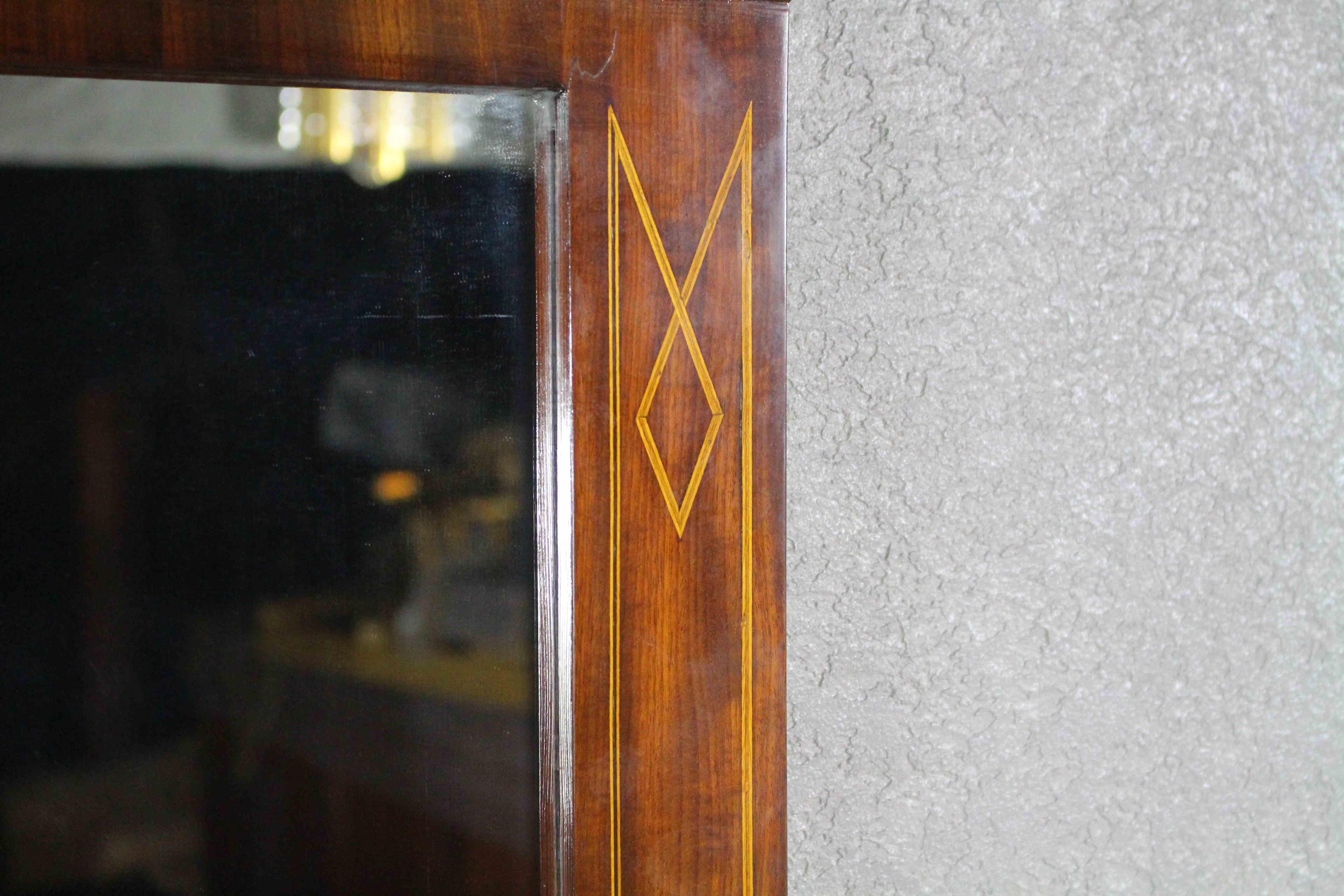 Wood An Empire Period Mahogany Mirror For Sale