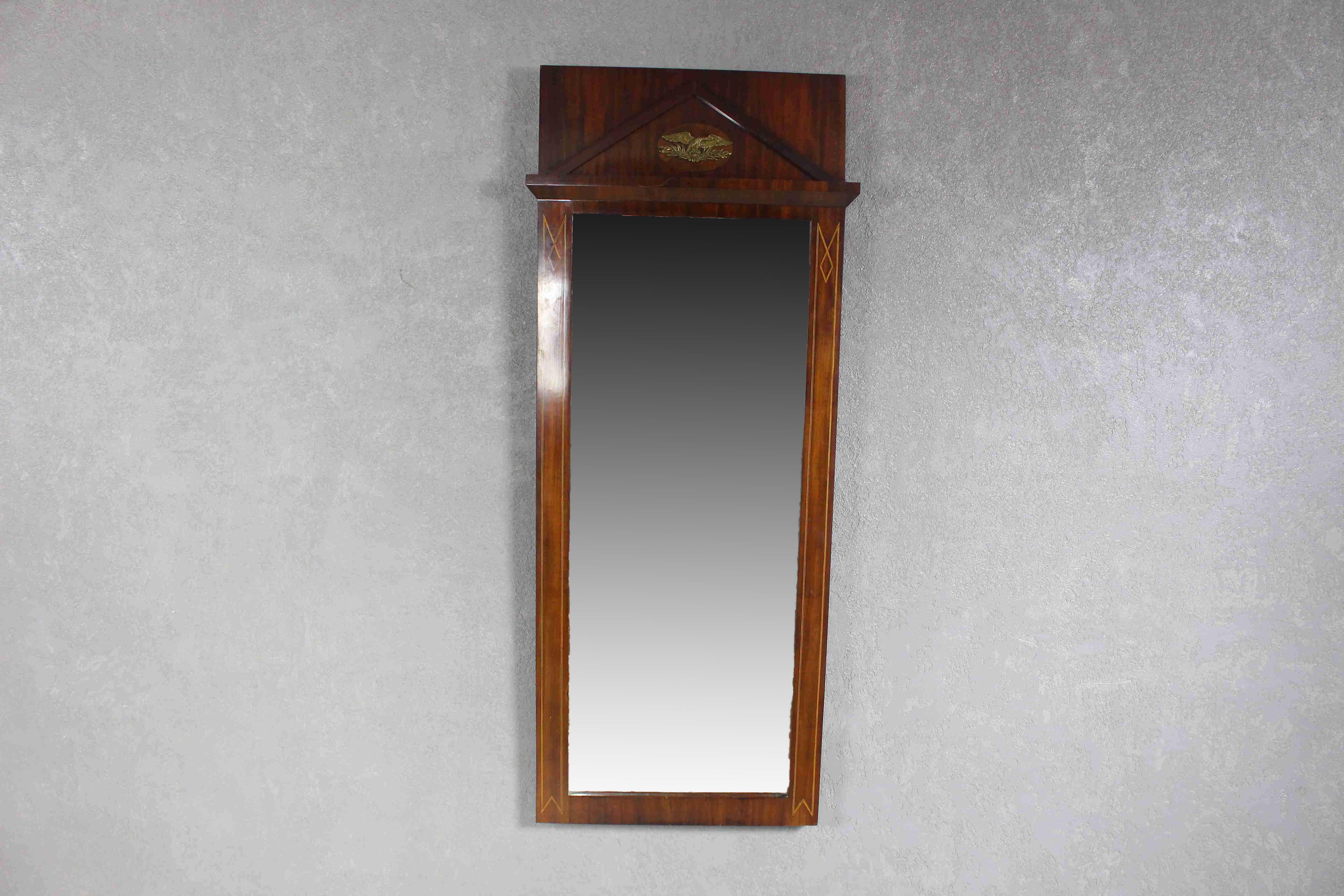 An Empire Period Mahogany Mirror For Sale 2