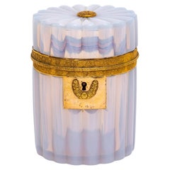 An Empire Period Ormolu Mounted Russian Opaline Crystal Covered Box