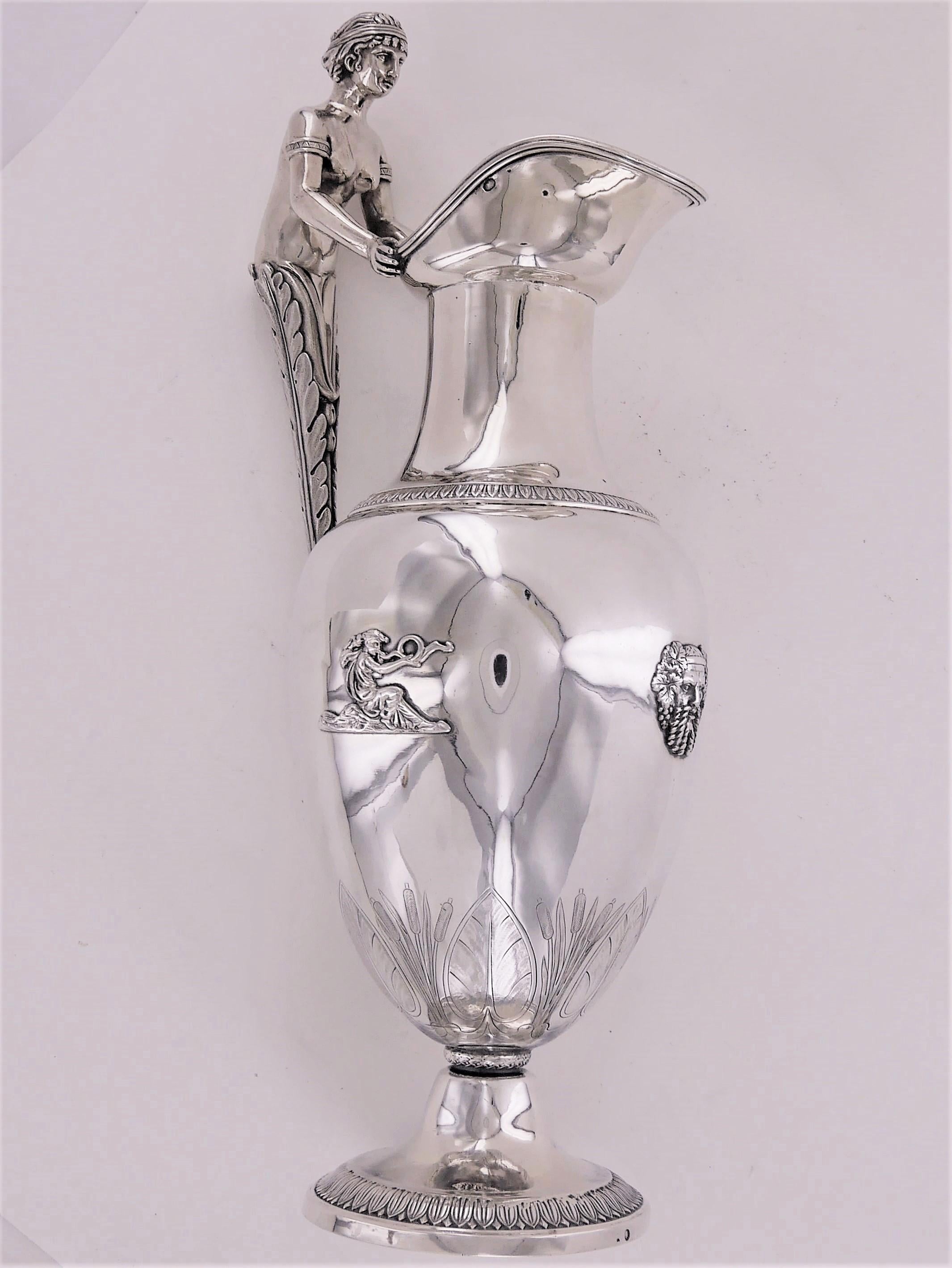 French Empire Silver Ewer, Early 19th Century For Sale