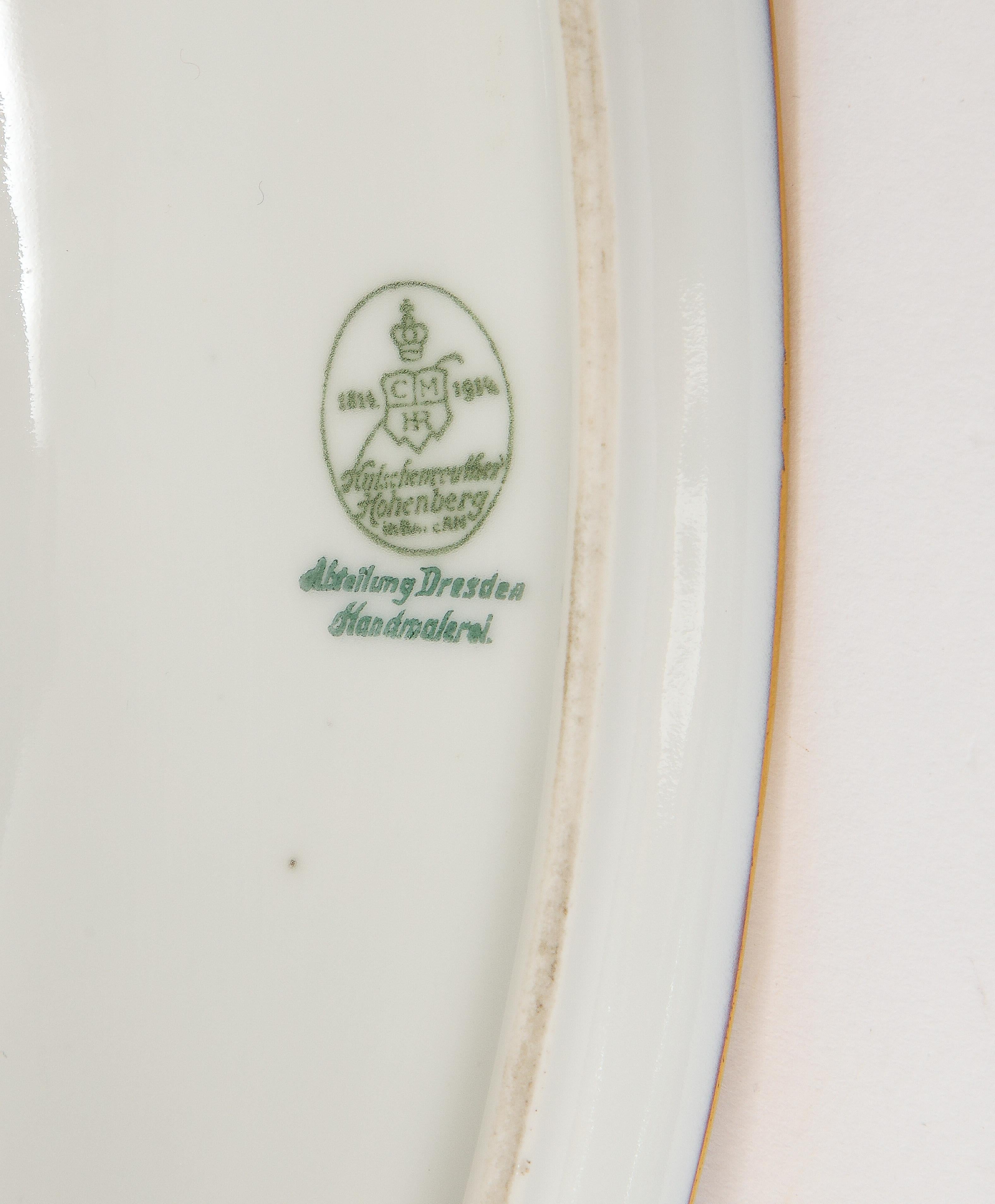 Jarrón Krater de porcelana dorada y azul cobalto de estilo Imperio, de Hutschenreuther en venta 10