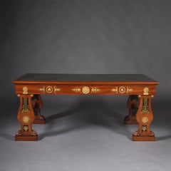 An Empire Style Gilt-Bronze Mounted Mahogany and Ebonised Bureau Plat
