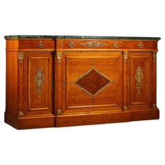 Used An Empire Style Gilt-Bronze Mounted Satinwood Buffet Cabinet