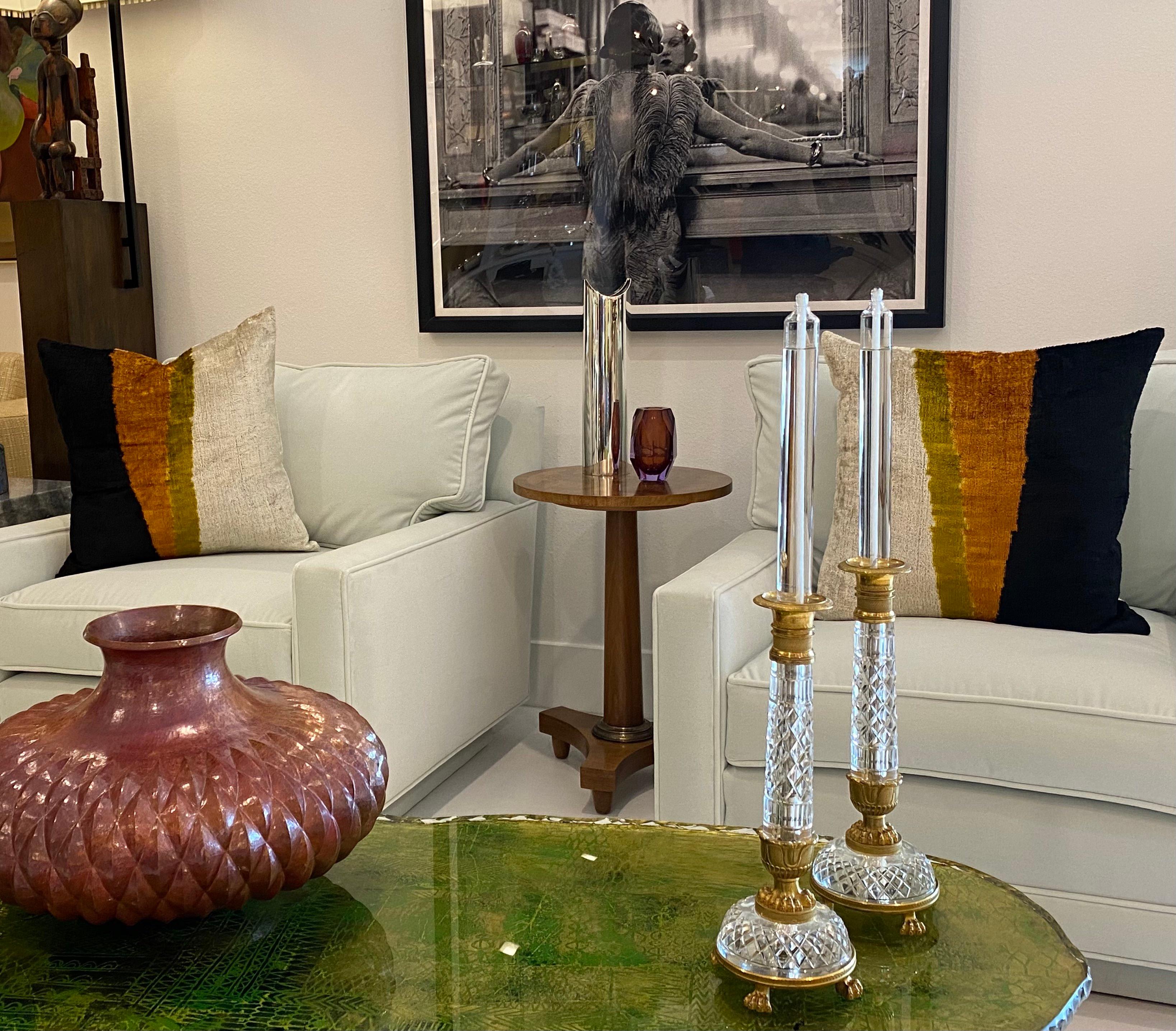 Mid-20th Century Empire Style Occasional Table with Brass Detail by Baker Furniture