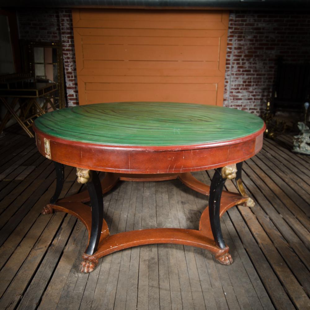 Wood An Empire style round center library table, late 19th Century For Sale