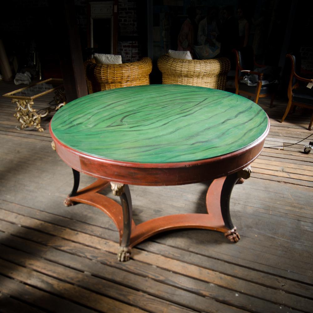 An Empire style round center library table, late 19th Century For Sale 2