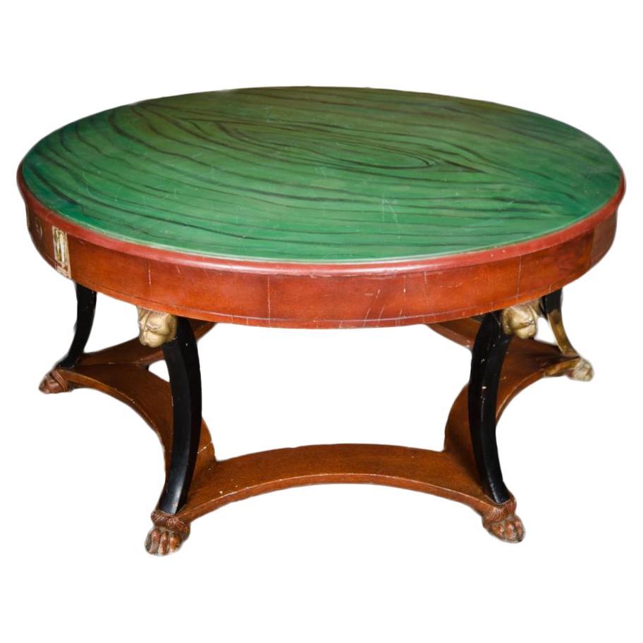 An Empire style round center library table, late 19th Century For Sale