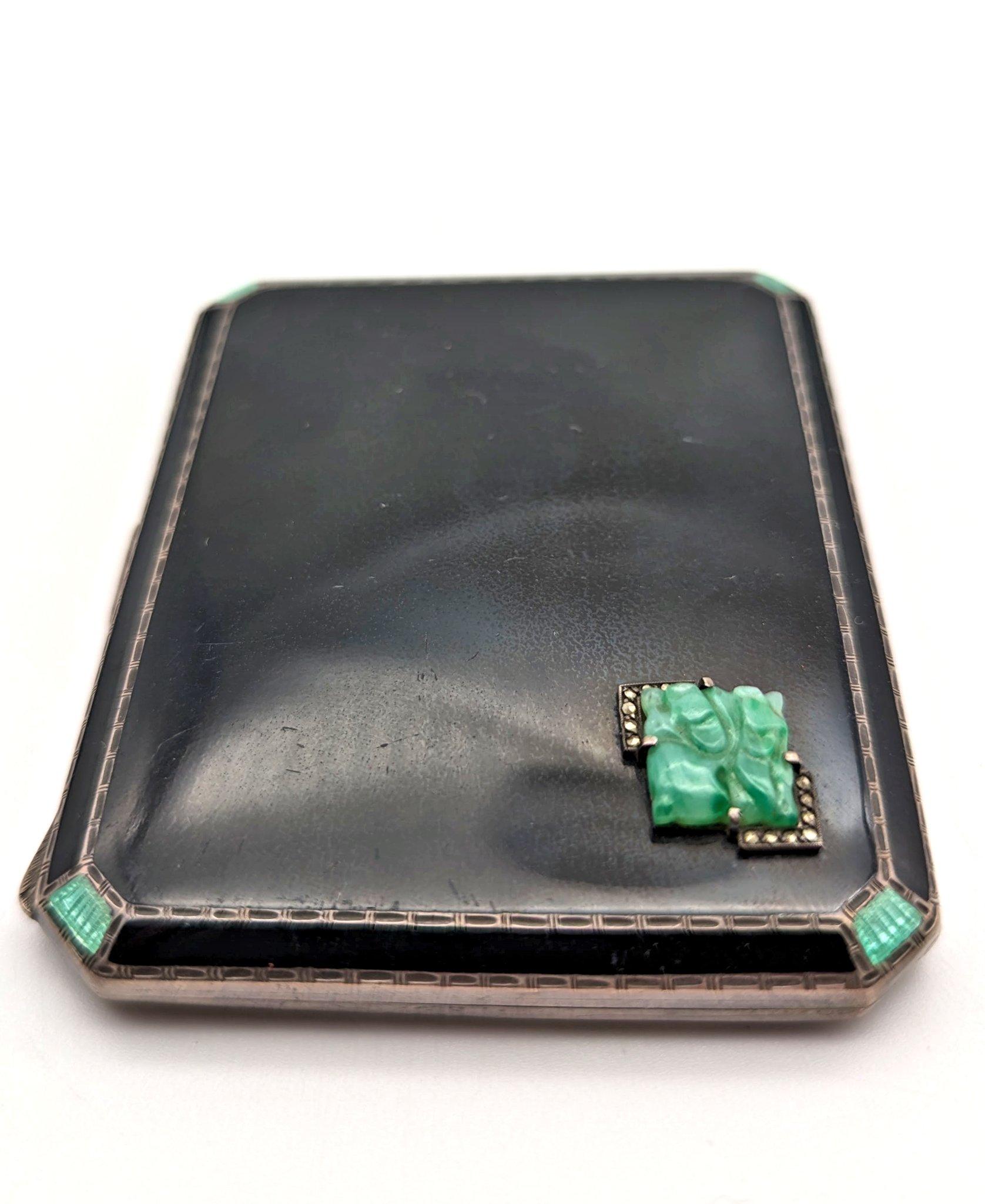 Pitillera de plata de ley esmaltada art déco de Asprey & Co. Ltd. 1933 Inglés en venta