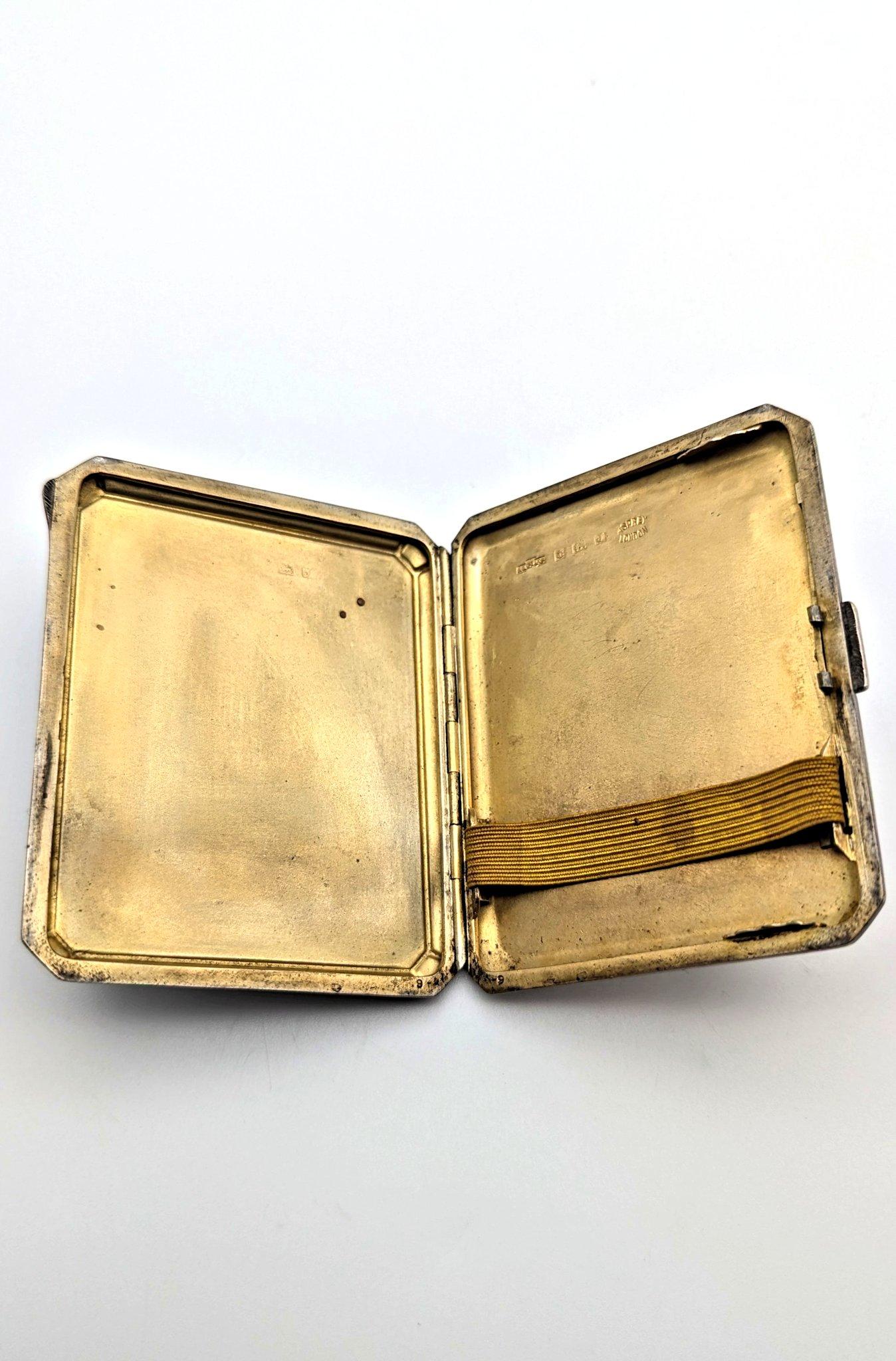 Pitillera de plata de ley esmaltada art déco de Asprey & Co. Ltd. 1933 Esmaltado en venta