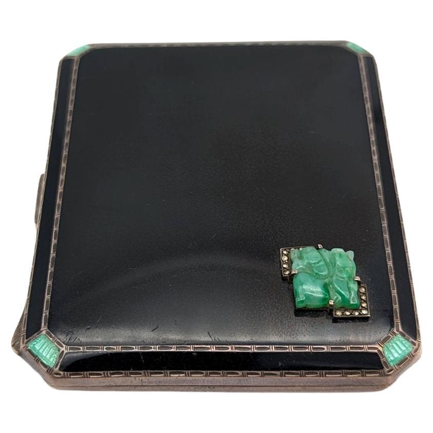 Pitillera de plata de ley esmaltada art déco de Asprey & Co. Ltd. 1933 en venta